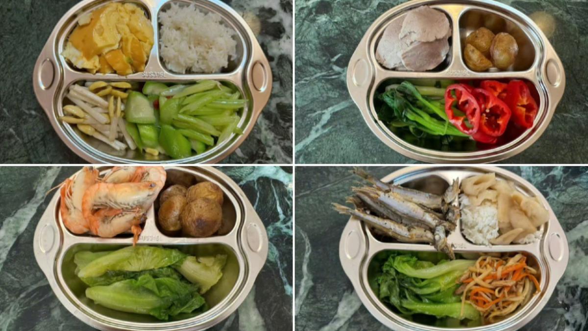 孫儷分享的乾淨飯菜色十分豐富。（圖／翻攝自孫儷微博）