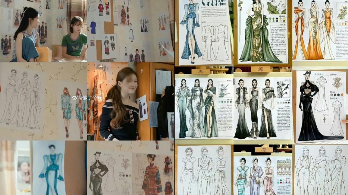 北服導師Bein.貝恩發現其服裝設計手稿被直接挪用。(圖/翻攝自微博)