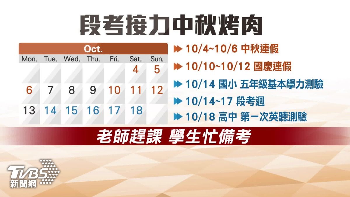 國慶後,大多學校迎接段考週。(圖/TVBS)