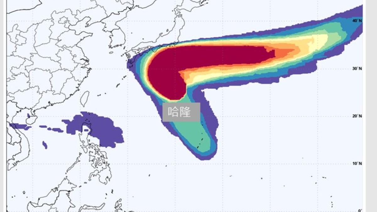 哈隆颱風大迴轉。（圖／翻攝自賈新興臉書）