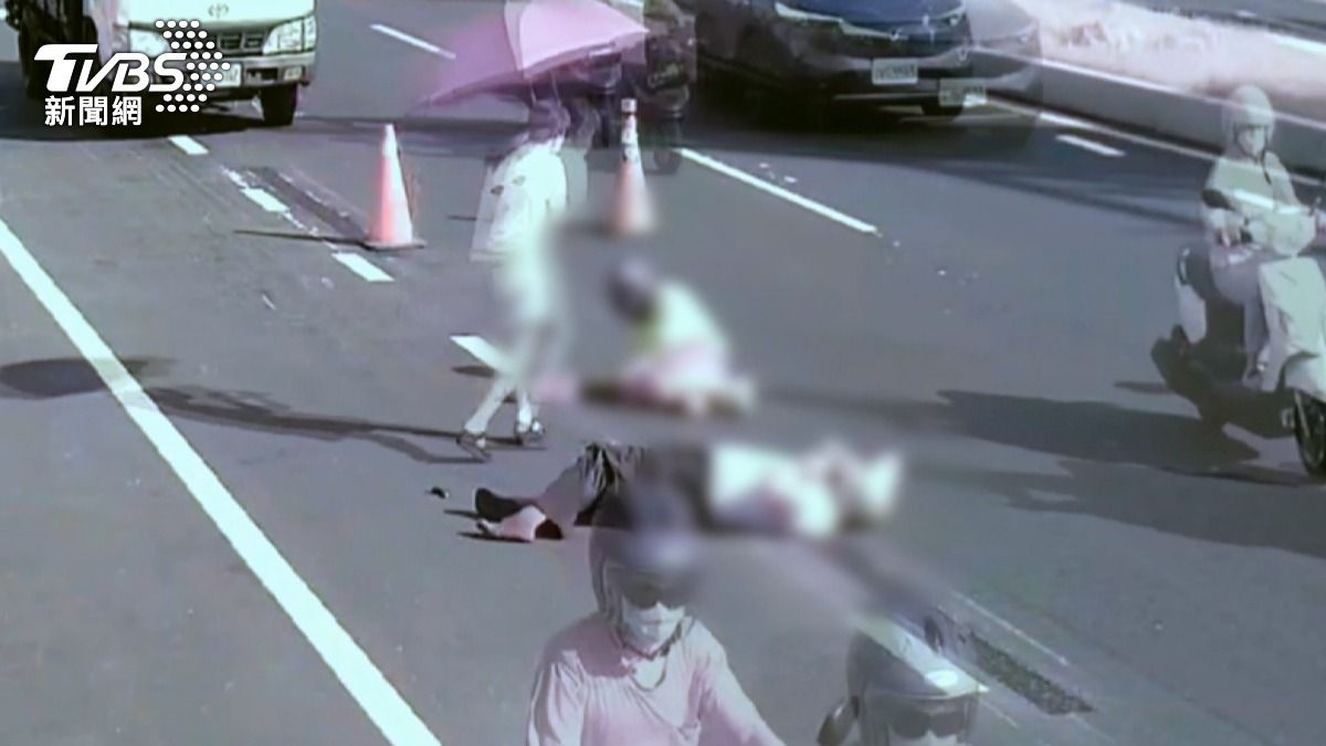 彰化夫妻遭貨車撞！「熱心鄰居」急救援。(圖／TVBS)