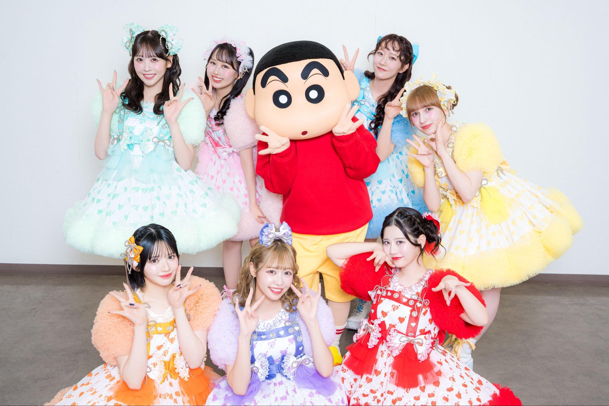 FRUITS ZIPPER新單曲跟《蠟筆小新》合作。（圖／翻攝自FRUITS ZIPPER推特）