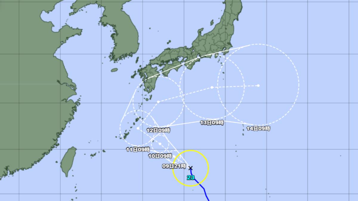 娜克莉颱風最新路徑。（圖／翻攝自日本氣象廳）