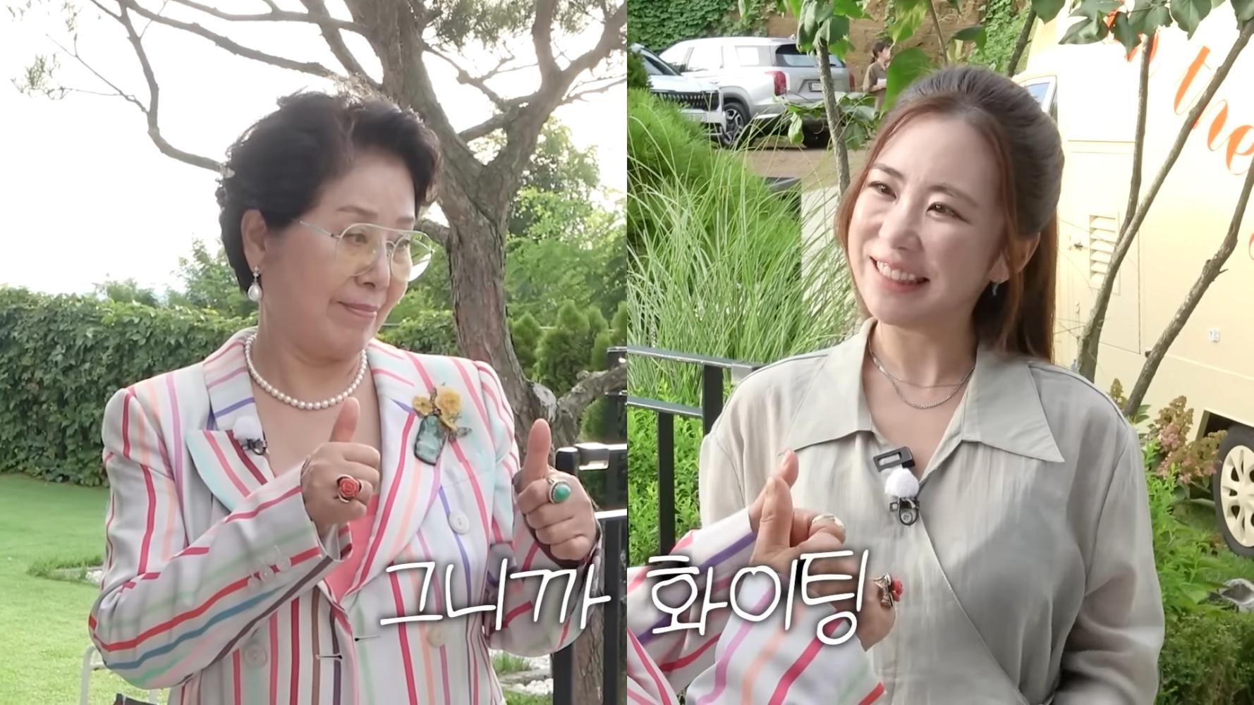 鮮于龍女心疼金成恩的際遇,也勉勵她一定會遇到好時機。(圖/翻攝自순풍 선우용여YouTube)