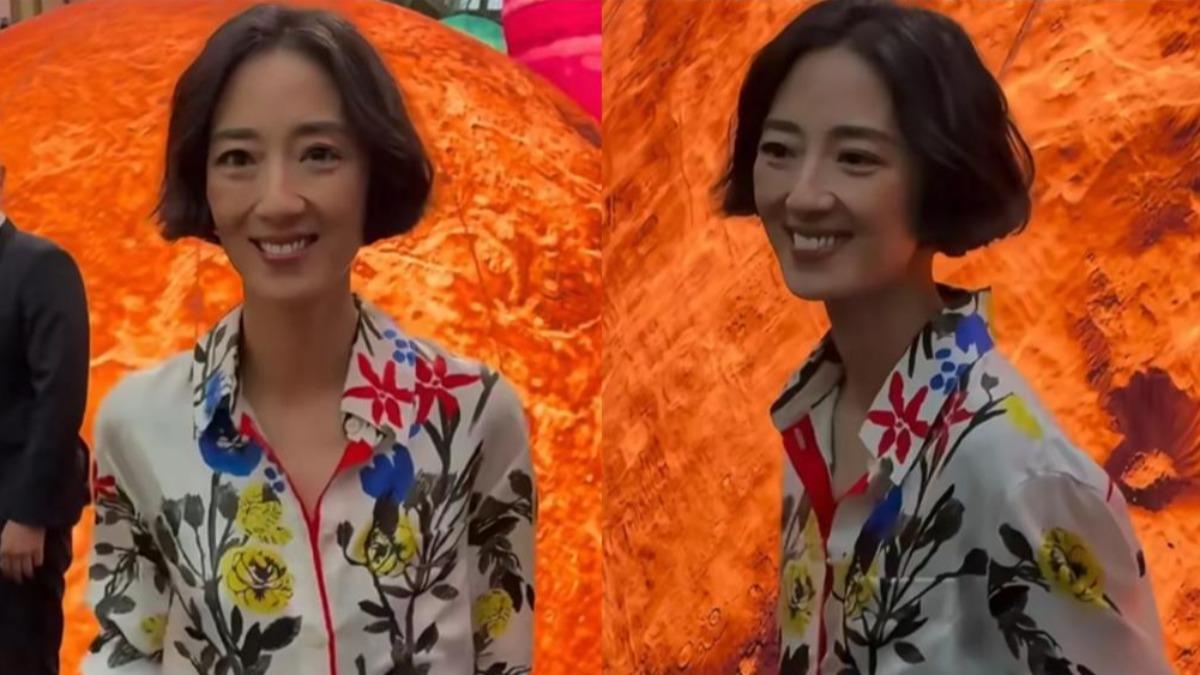 桂綸鎂出席活動的造型,網驚呼:「41歲桂綸鎂怎麼就突然這麼老了!」。(圖/翻攝自小紅書)