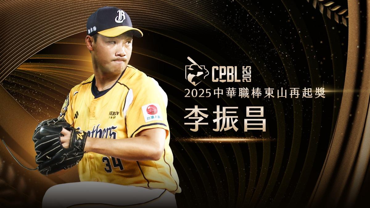 克服車禍傷痛 38歲投手李振昌獲中職東山再起獎