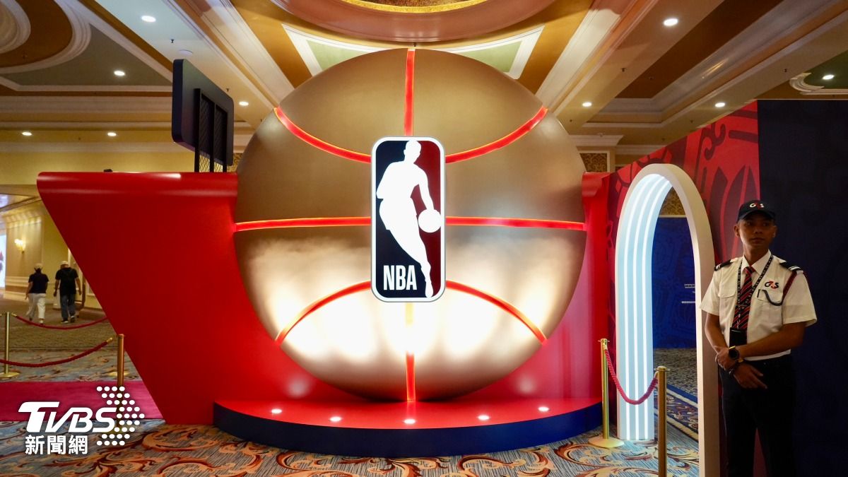 NBA澳門賽球員入場通道。(圖/區國強攝)