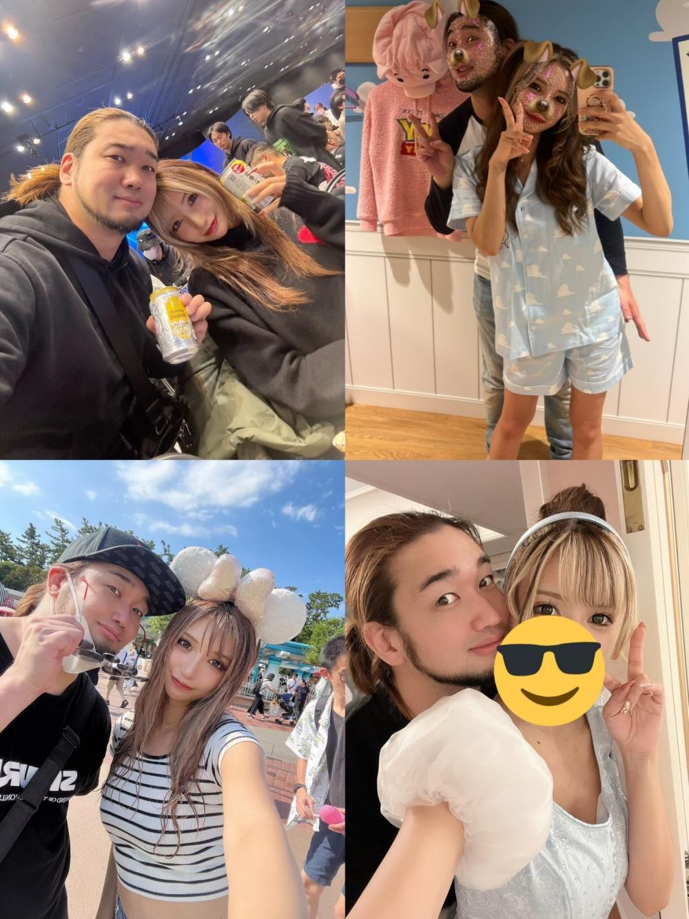 西巴塔流出多張跟Kaeru的親密照,但疑似是女方自爆。(圖/翻攝自日本推特)