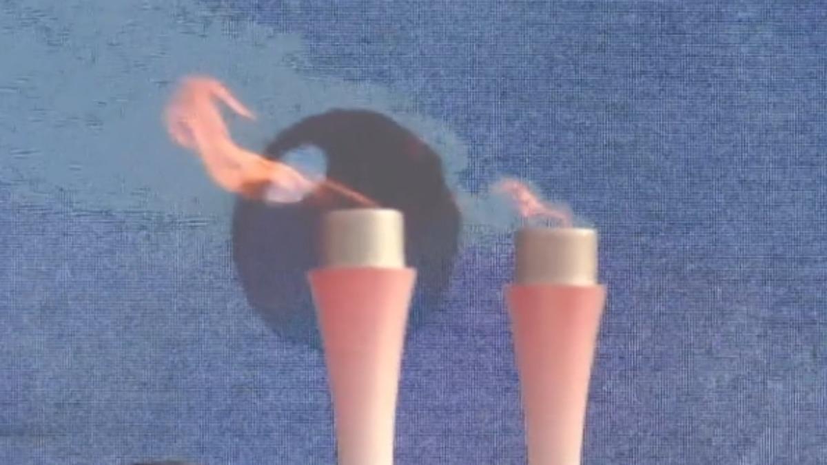 陸全運會深海點聖火　火種來自南海可燃冰。（圖／CCTV+）