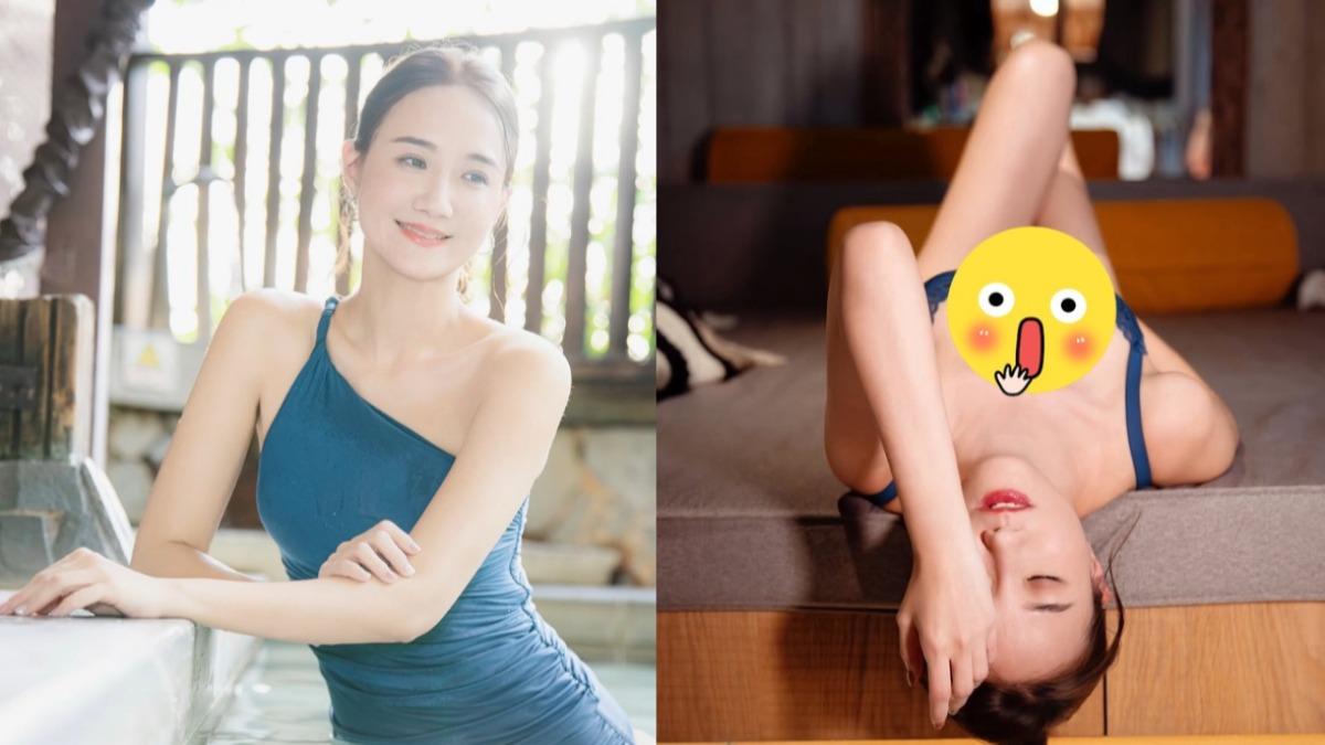 何妤玟私照曝!穿蕾絲內衣倒出驚人深溝 網大讚:完勝一堆小女孩