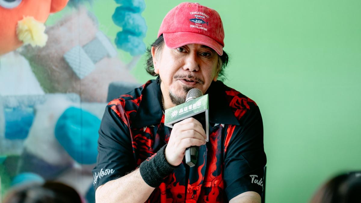 黃秋生昨天跟陳其邁相見歡,笑說有要他多投資。(圖/高雄電影節提供)