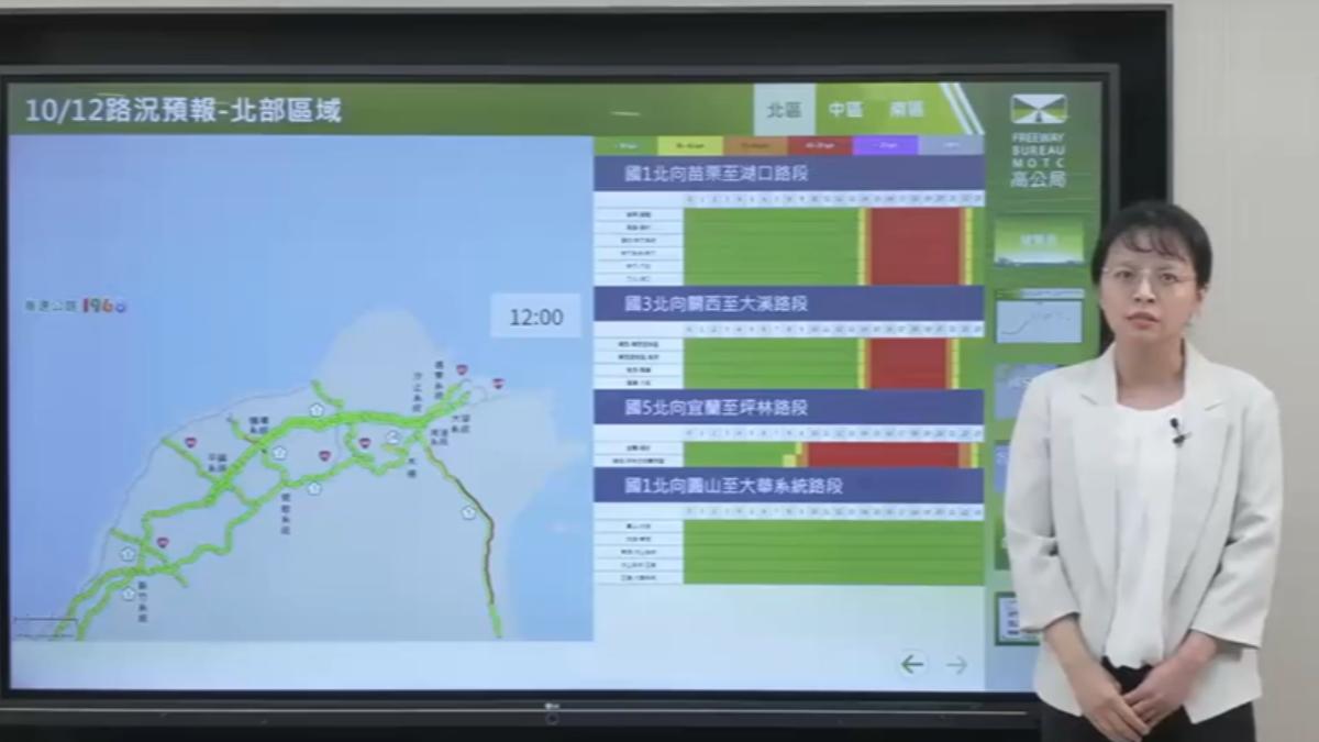 高公局11日預估12日會有11路段壅塞。（圖／高公局）