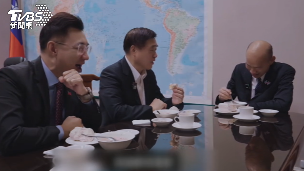 郝龍斌同框韓江配。(圖/TVBS)