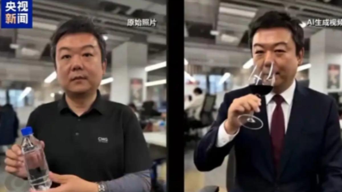 大陸央視記者實測,只要一張照片就能生成帶貨影片。(圖/微博)