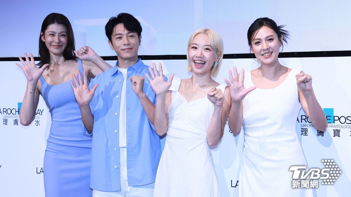 趙孟姿、韋禮安、Lulu、朱芯儀出席保養品記者會。（圖／趙世平攝）
