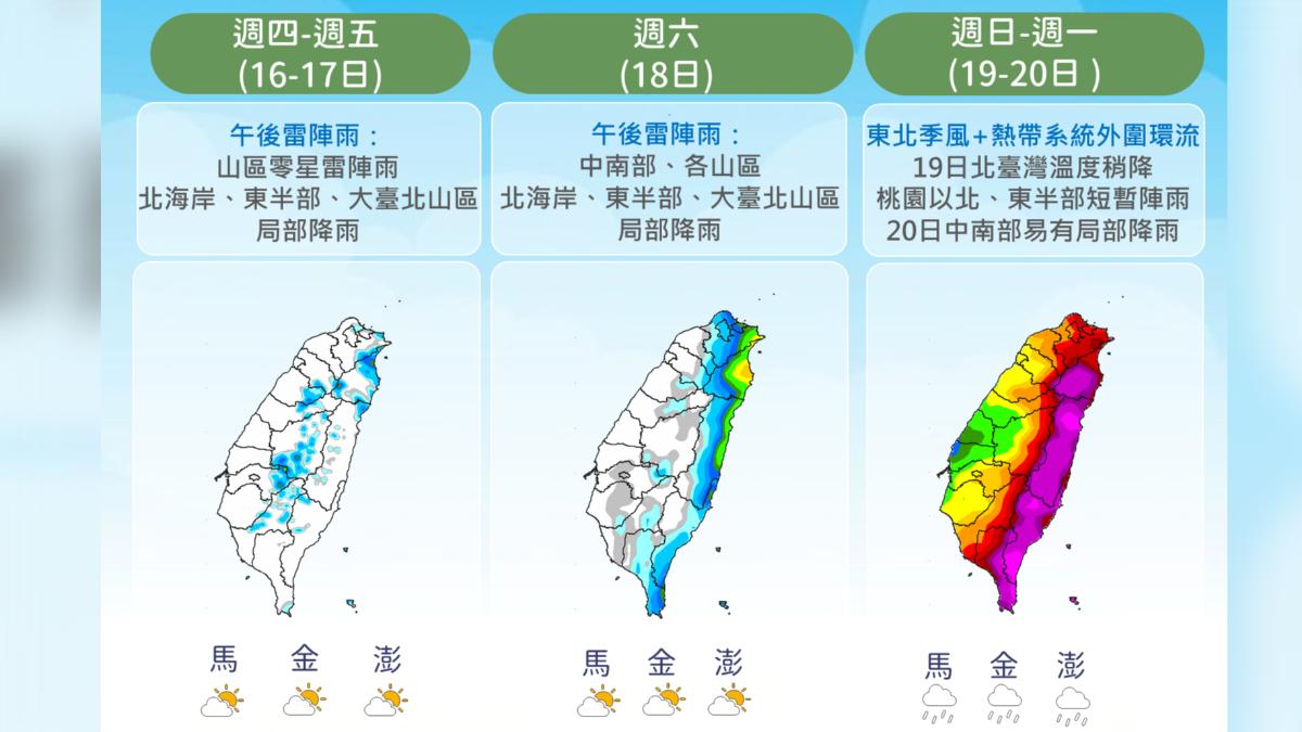 未來降雨趨勢。(圖/中央氣象署)