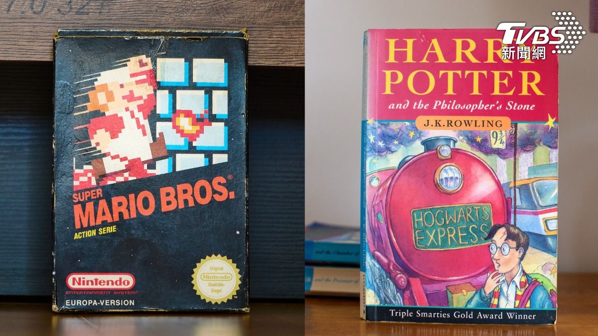 任天堂馬利歐早期卡帶,及哈利波特初版小說,如今成交價格破百萬。(示意圖/shutterstock 達志影像)