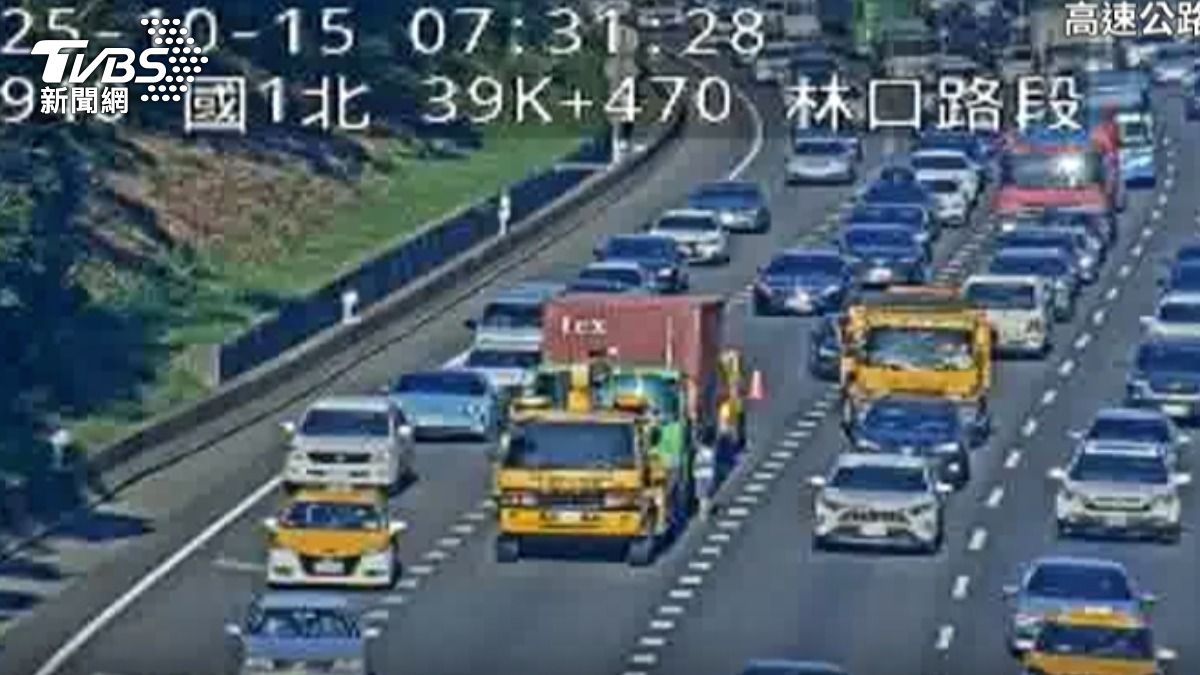 車輛回堵嚴重。(圖/國道即時路況)