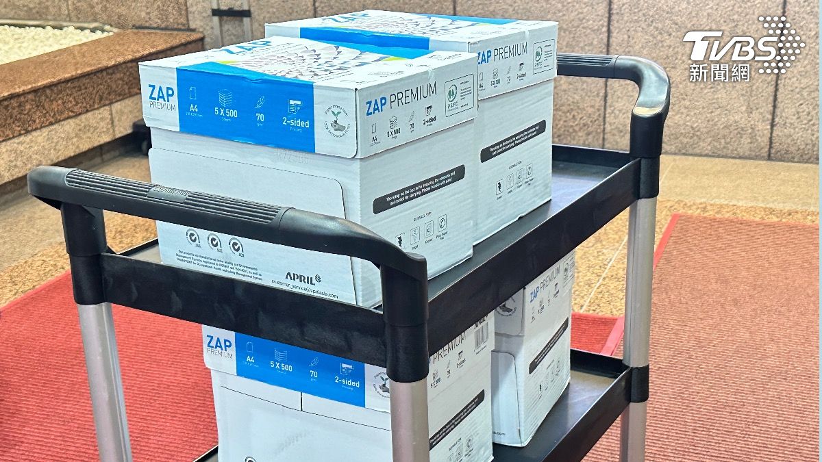 林岱樺搬4箱、600多頁的陳述狀應戰。(圖/潘袁詩羽攝)