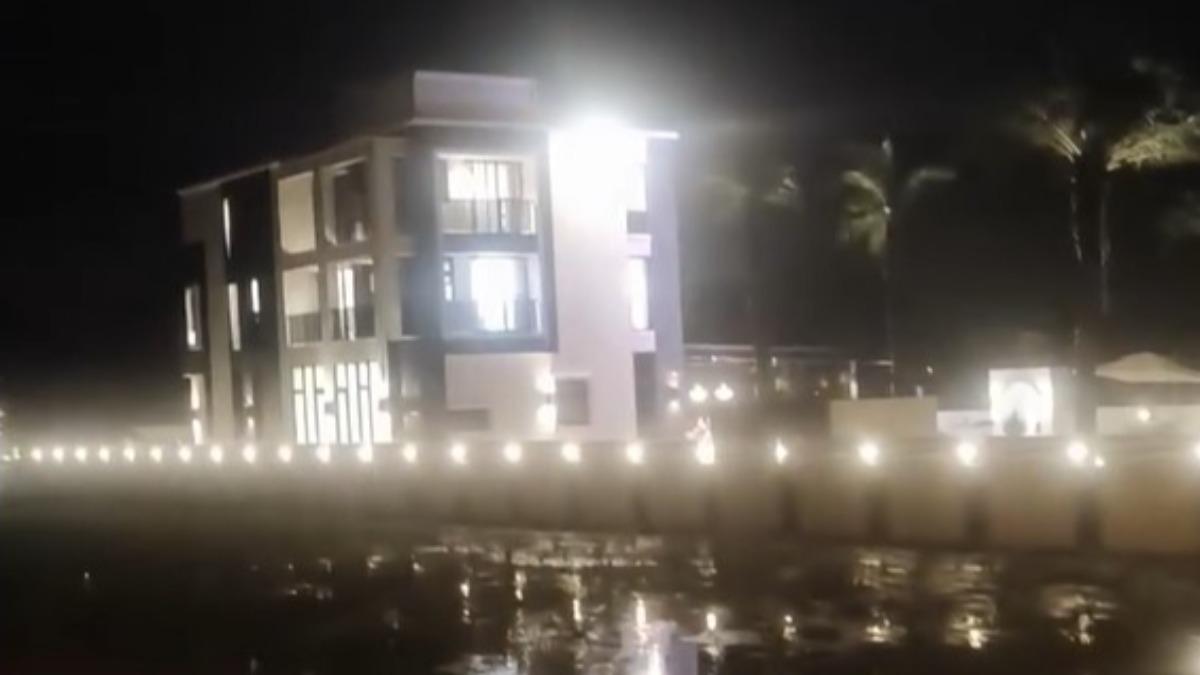 獨棟民宿深夜傳出巨大「電音」。(翻攝自三星大小事FB)