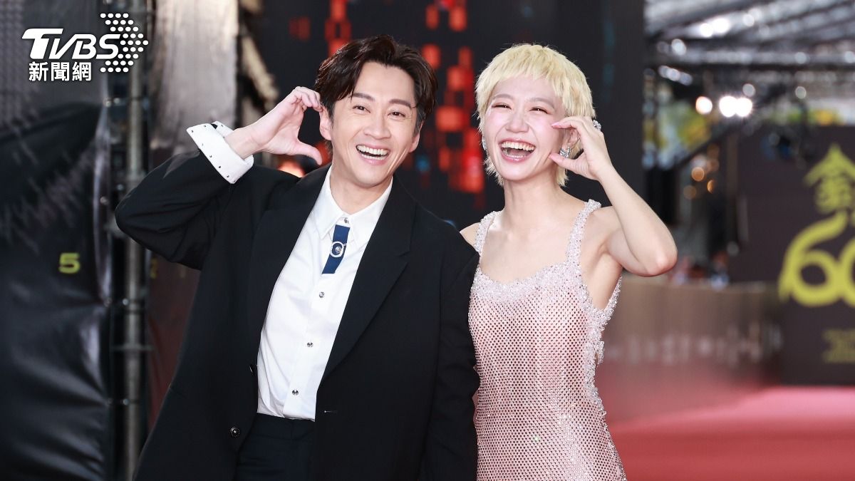 陳漢典、Lulu互動超甜蜜,猶如在拍婚紗照。(圖/TVBS娛樂組攝)