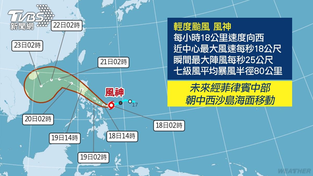 風神颱風今生成!「共伴效應」雨狂炸3地區 影響最劇時間曝
