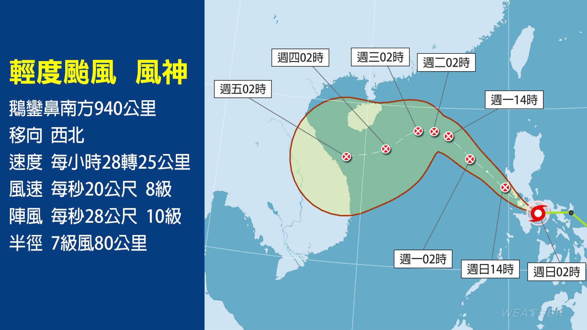 颱風「風神」直接影響臺灣的機率較低。(圖/TVBS)