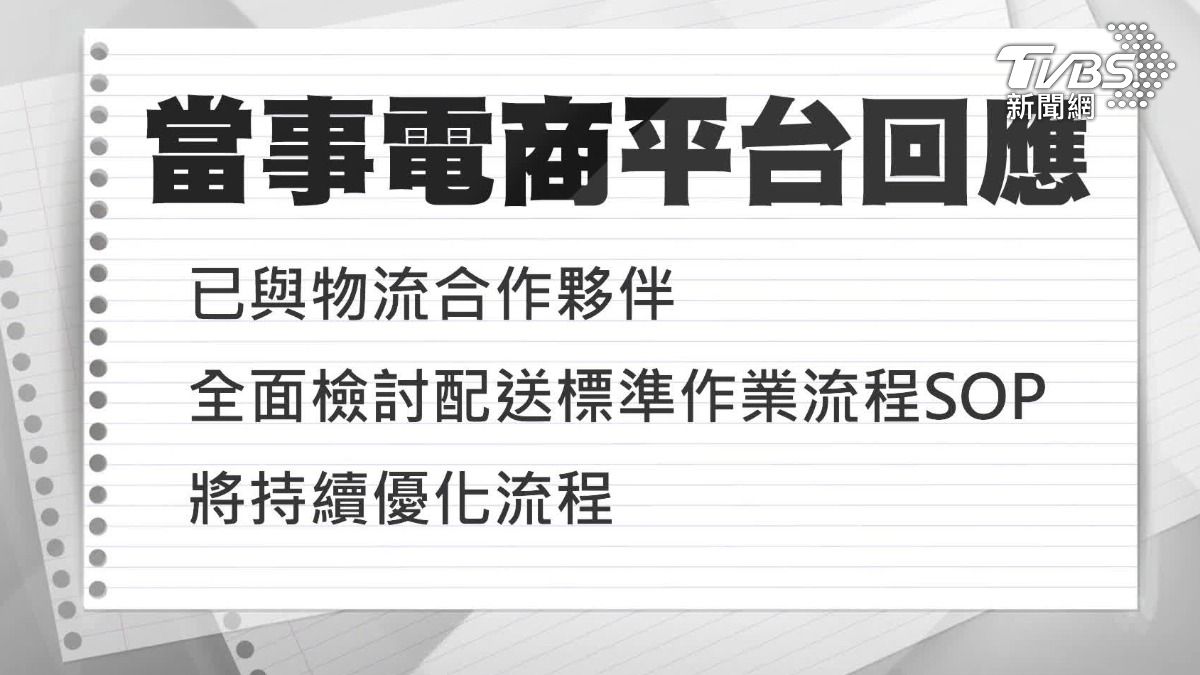 無法送達定點,須隔日再送。業者表示將檢討SOP。(圖/TVBS)
