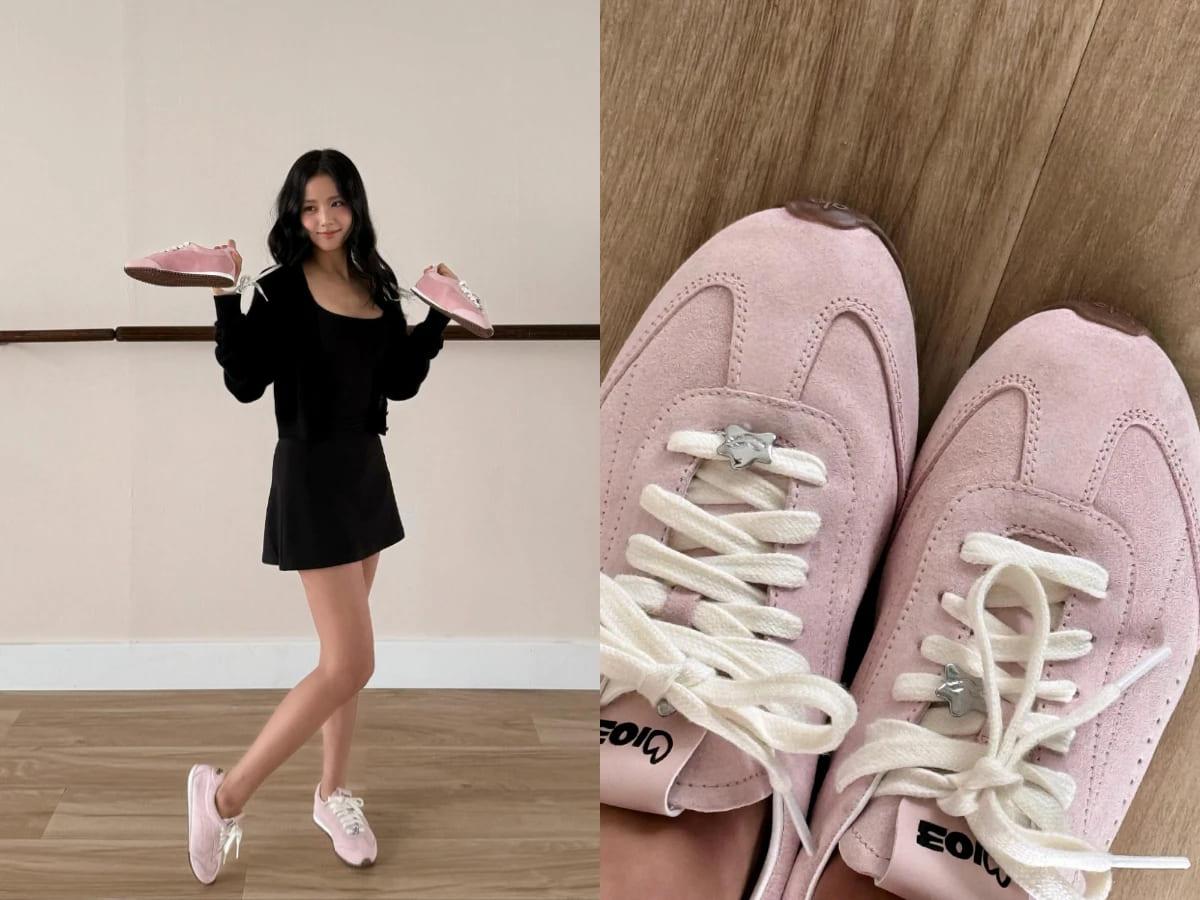 Jisoo聯名Alo:Sunset Sneaker。(圖/翻攝自IG@sooyaaa__)