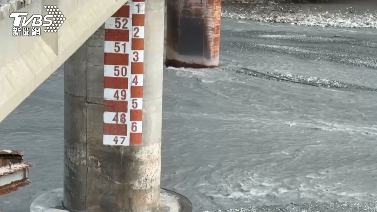 河水面距離錦文橋面約13米高。（圖／TVBS）