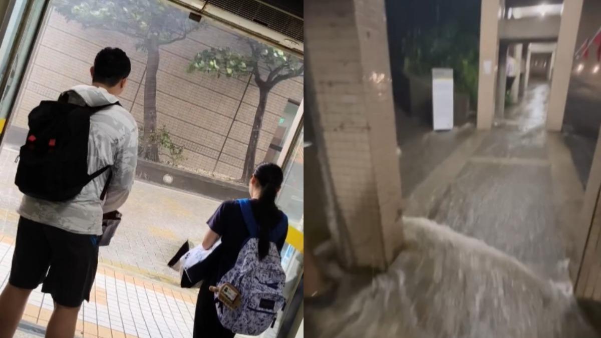 北部豪雨狂炸!文化大學遇11級狂風+暴雨 政大變水樂園