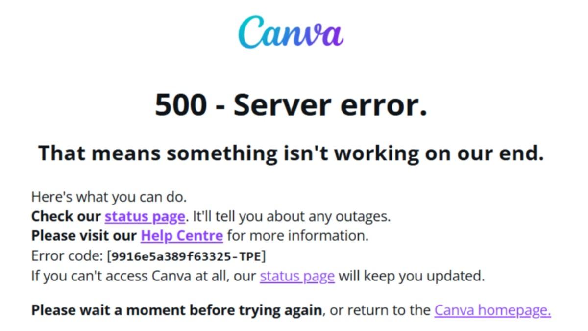 Canva突發生大規模服務異常。(圖／翻攝Canva)