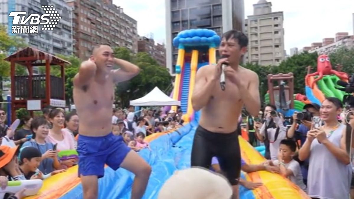 林子宇、陳怡君開玩笑表示,男黨工該露就露,才有政策牛肉。(圖/TVBS)