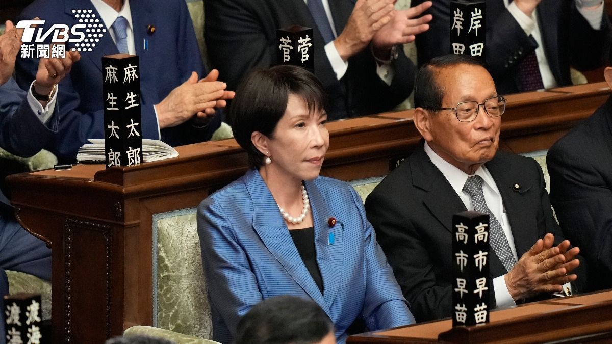 日本自民黨總裁「高市早苗」當選日本首位女首相。(圖/達志影像美聯社)