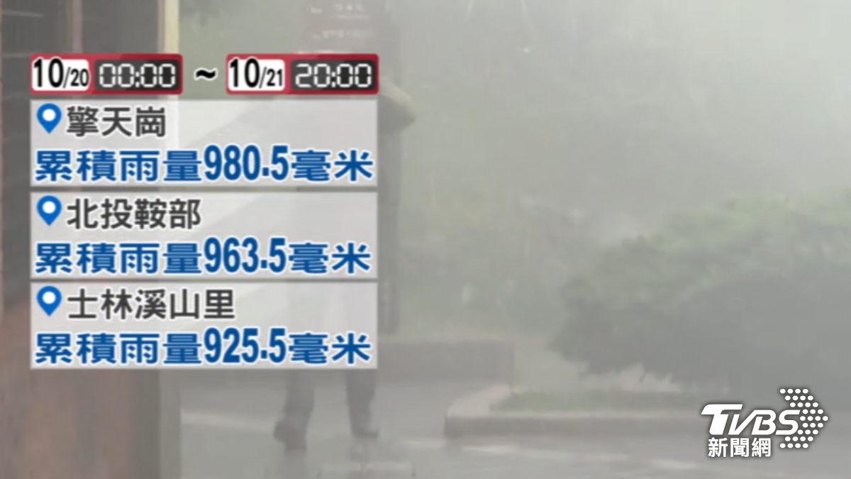 擎天崗2日累積雨量近千毫米。(圖/TVBS)