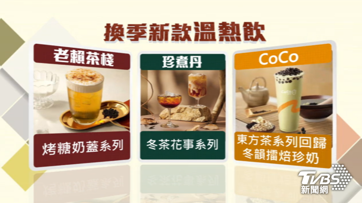 手搖因應換季推出溫熱飲品。(圖/TVBS)