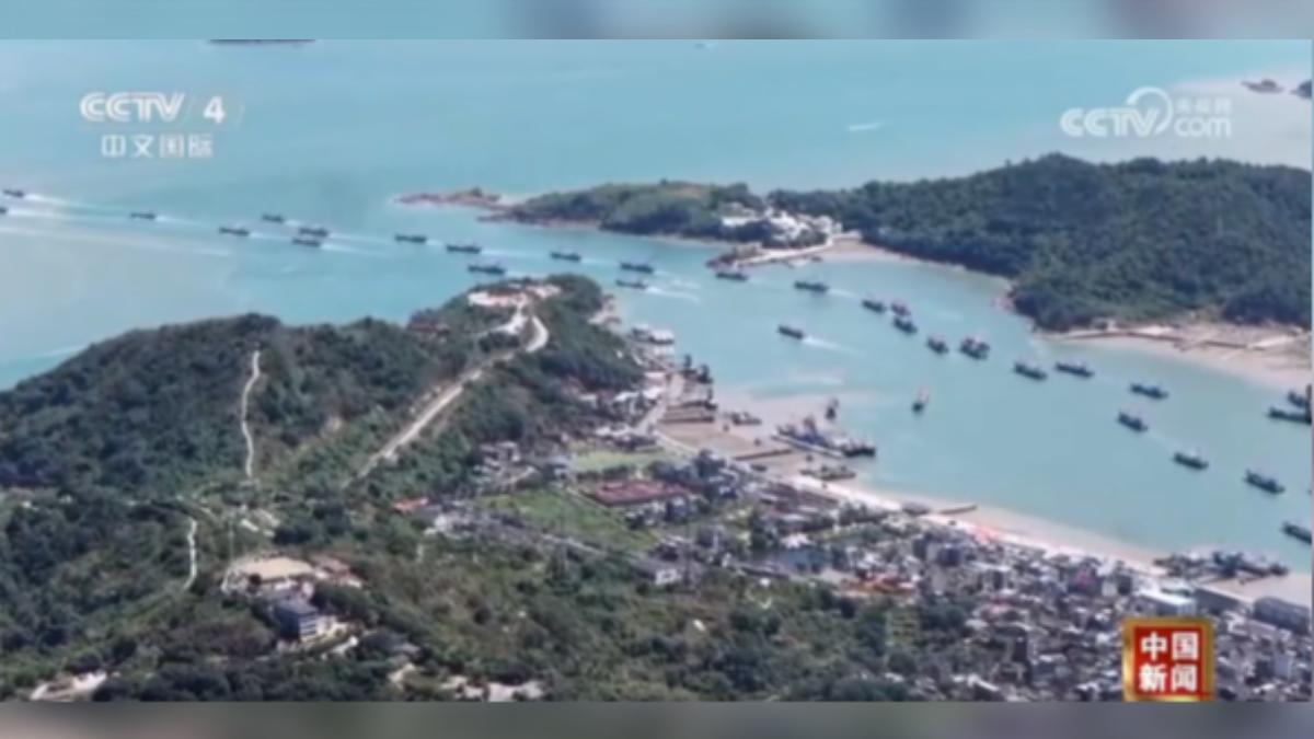 大陸的黃海捕撈幾開跑,結果南韓指控,有多達800艘大陸漁船,在中韓「暫定措施水域」內使用拖網非法捕魚。(圖/大陸央視)