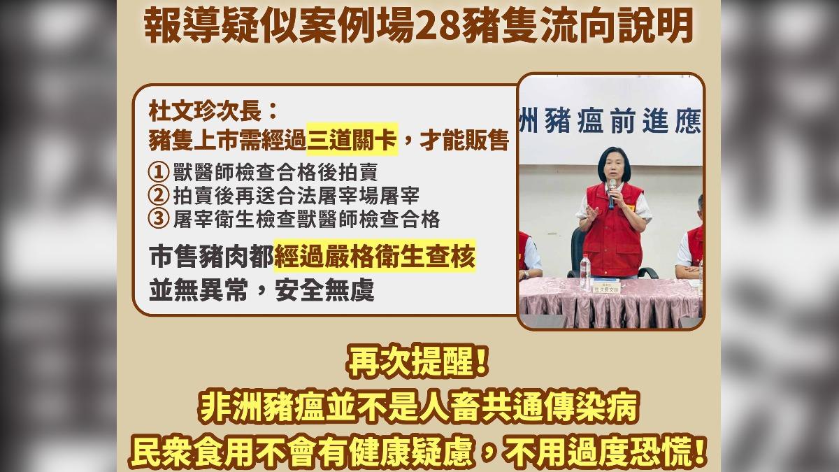 非洲豬瘟非人畜共通傳染病。(圖/臉書@農業部)