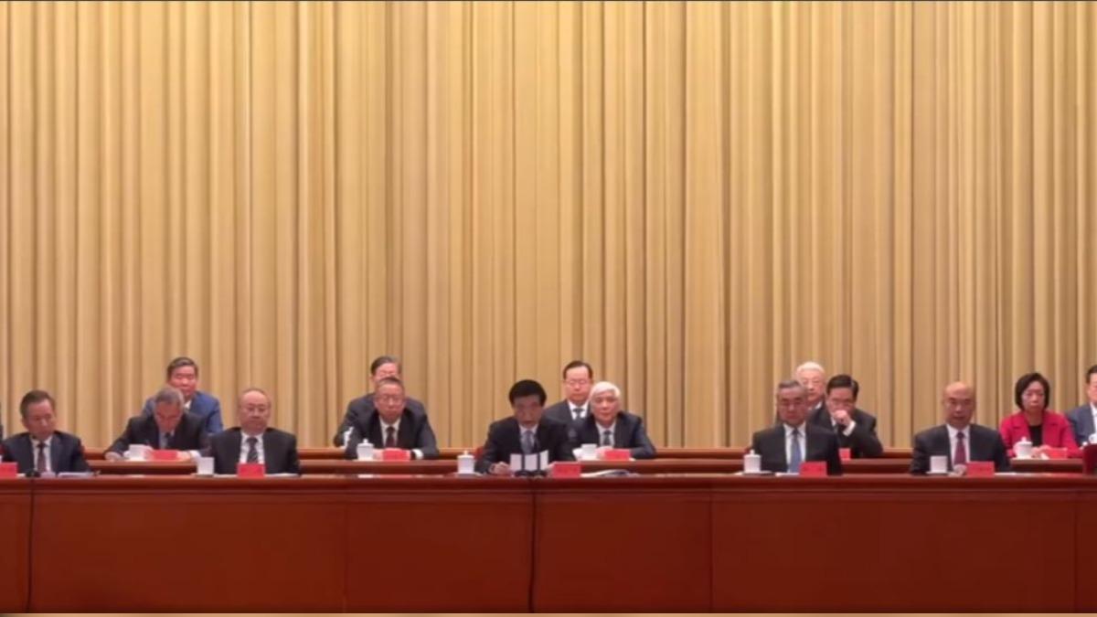 北京舉辦台灣光復八十周年大會,兩岸人士共同出席。(圖/TVBS)