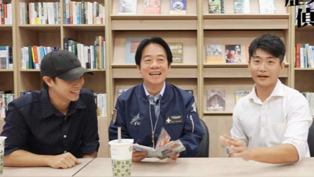 總統賴清德，在YouTuber李文成和林辰的歷史節目中客串，回憶在金門當兵時的趣事。(圖/TVBS)