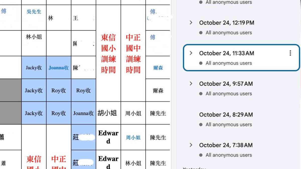 民眾查看編輯紀錄,發現自己的登記資料被竄改。(圖/翻攝自Threads@soniasnia)