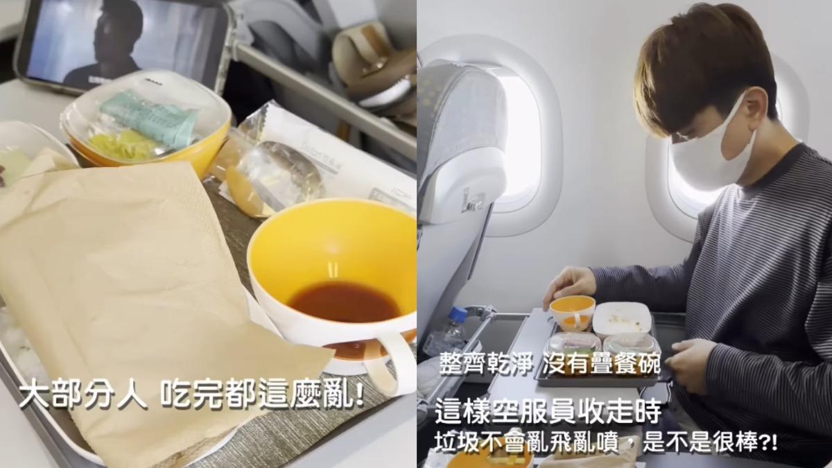 蔡阿嘎拍下老婆「二伯」吃完後的餐盤做對比,表示「大部分人吃完都這麼亂!」(圖/翻攝自Instagram/yga0721)