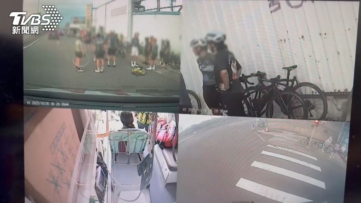 勇虎戰車散零件 台61線6車友摔傷。(圖/TVBS)