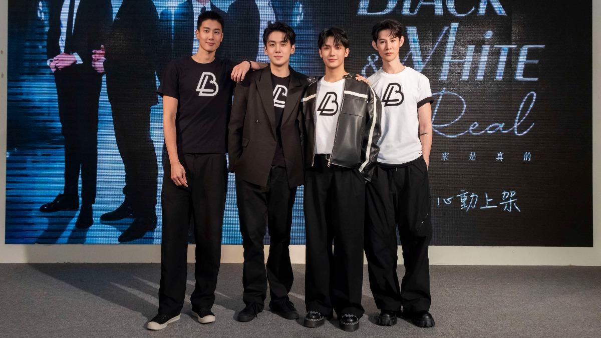 孫恪傑(左起)、葛兆恩、紀成澔、夏和熙出席搶先特映會。(圖/結果娛樂提供)