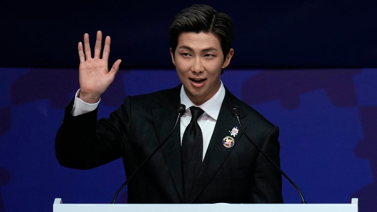 BTS隊長RM登上APEC演講,成為K-pop第一人。(圖/達志影像美聯社)