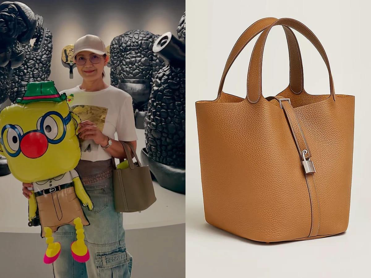 經常可見Lisa媽媽手拎 Hermès 經典 Picotin 菜籃子。(圖/翻攝自IG@chitthipbruschweiler)