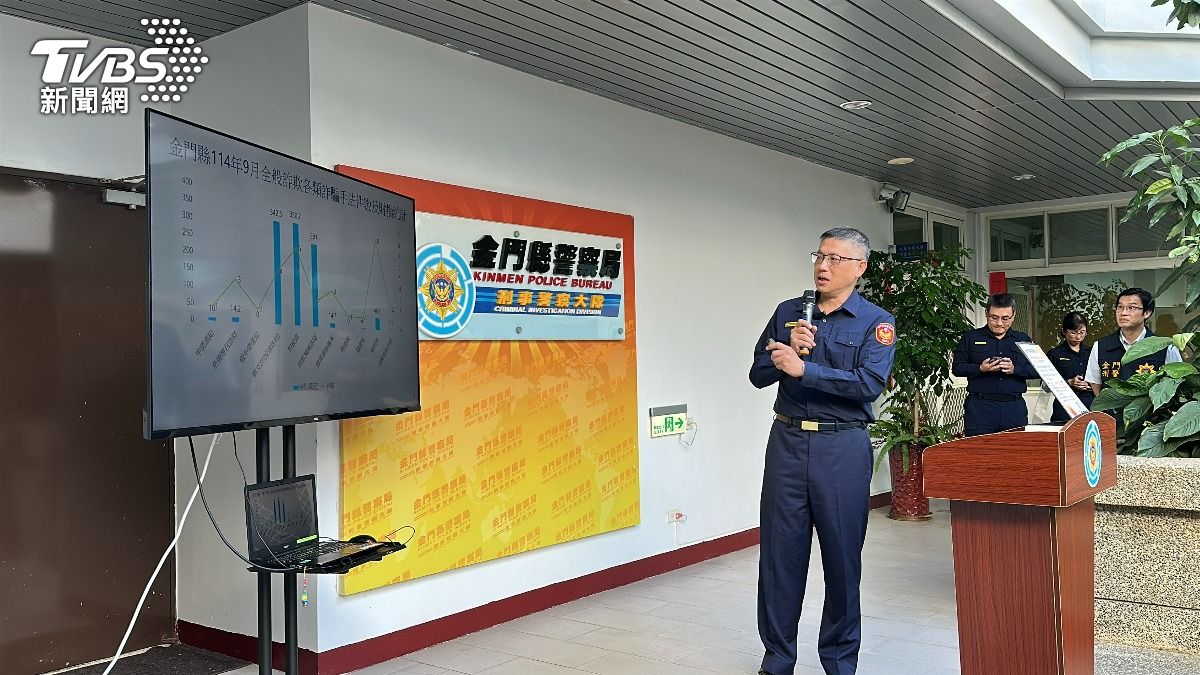 金門詐騙件數與上月持平共32件,但整體財損金額略增。(圖/程子奕攝)