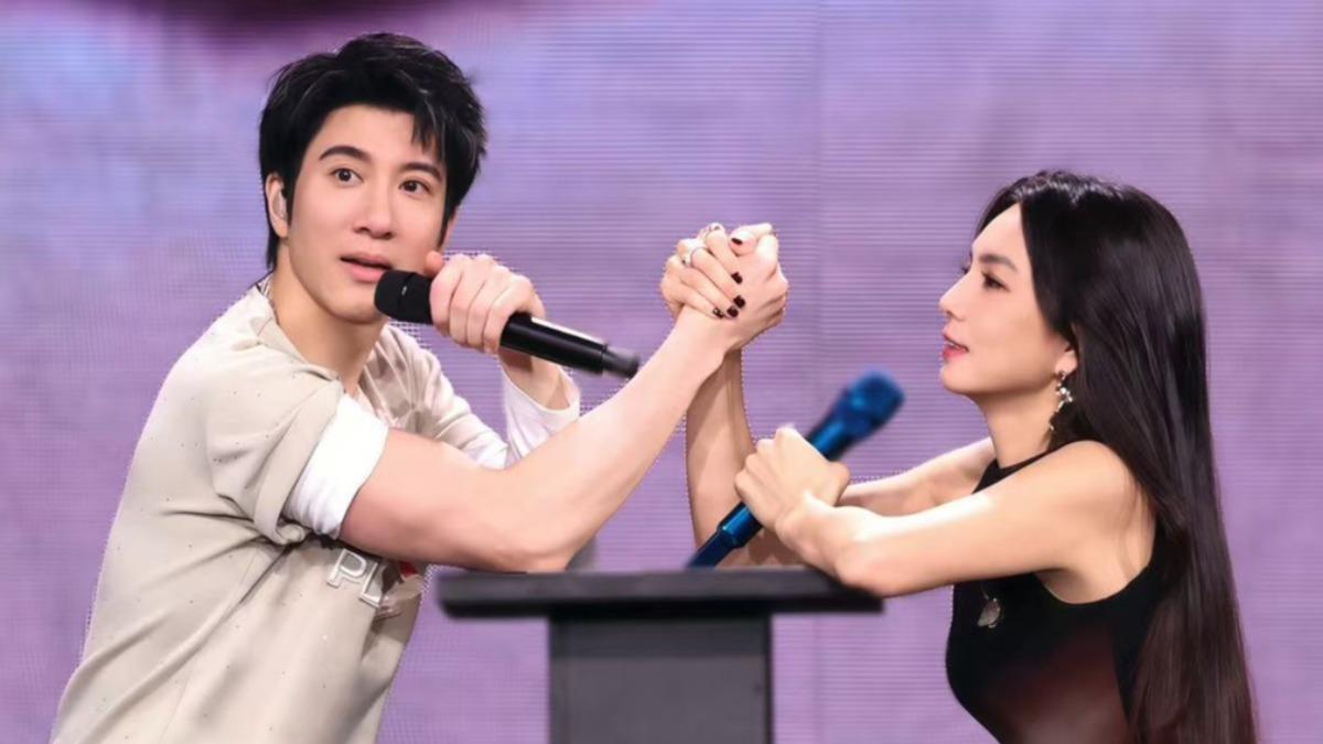 王力宏和Ella合唱〈Super Star〉，影片因版權問題遭下架。（圖／西東音樂提供）