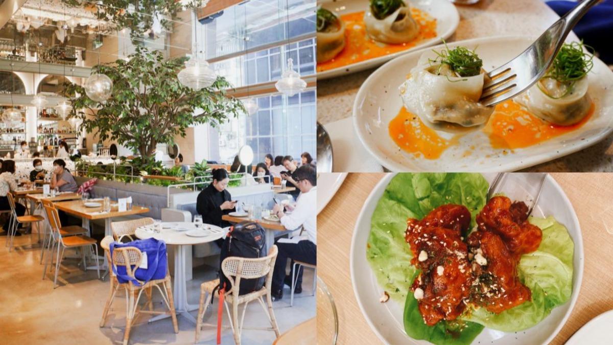 榮獲米其林綠星的小小樹食，首推以白花椰菜取代雞肉做成的韓式辣炸雞，還有紅油皮蛋豆腐餃。（圖／胖貓咪的奇幻旅程）