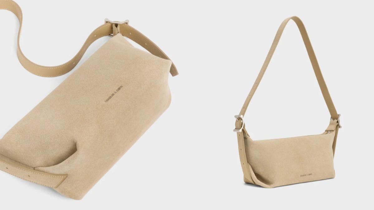 CHARLES & KEITH Larsen 小型麂皮肩背包,想要平價的可以考慮這款。(圖/CHARLES & KEITH 官網)